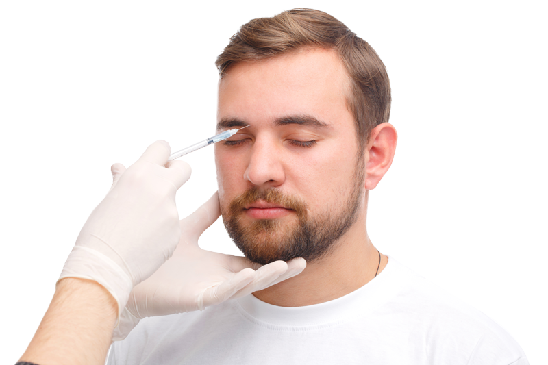 hombre con botox